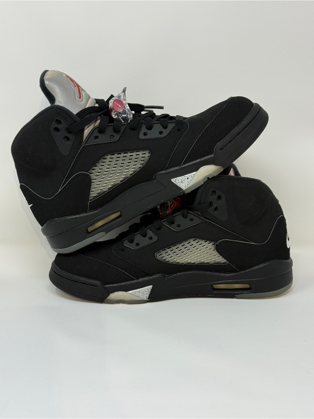 Size 8.5- Air Jordan 5 Black Metallic Sneakers 845035-003